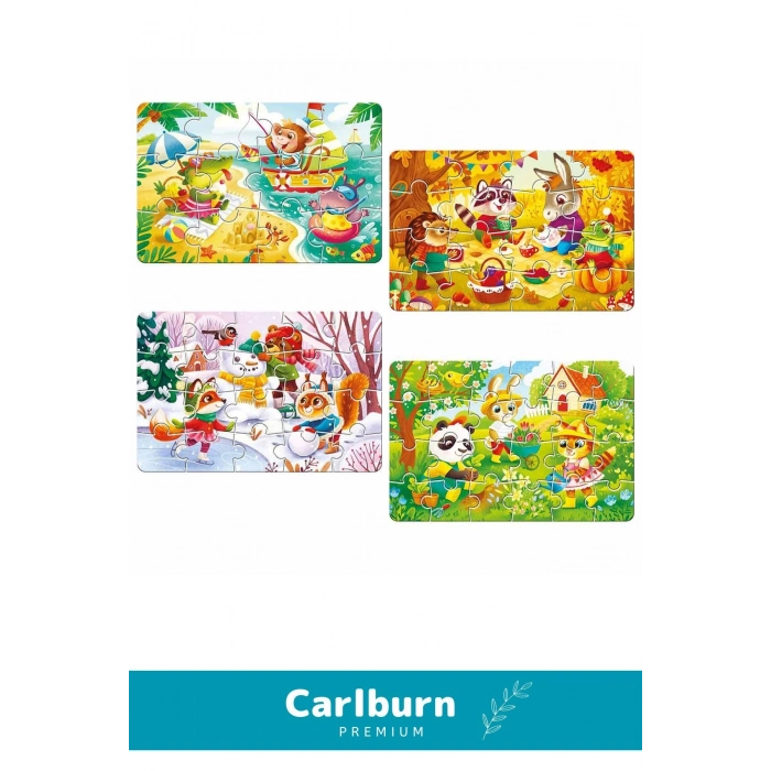 Özel Üretim Zeka Geliştirici Eğitici Çocuk 12 + 16 + 20 + 24 Parça Puzzle: 4 Mevsim