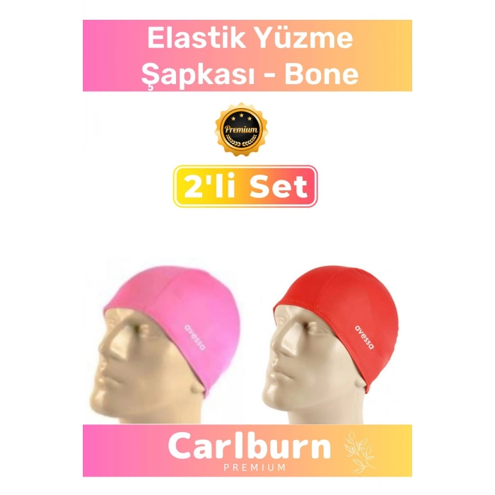 Özel Üretim Su Geçirmez Silikon Yüzücü Havuz Deniz Bonesi Elastik Yüzme Şapkası 2li Set