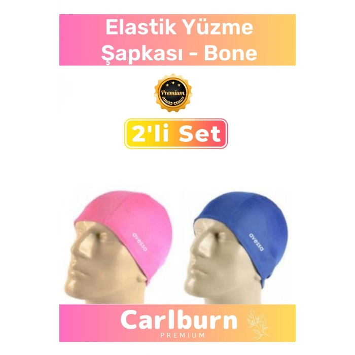 Özel Üretim Su Geçirmez Silikon Yüzücü Havuz Deniz Bonesi Elastik Yüzme Şapkası 2li Set