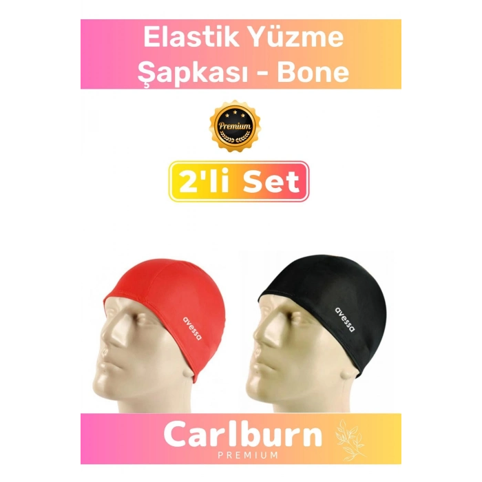 Özel Üretim Su Geçirmez Silikon Yüzücü Havuz Deniz Bonesi Elastik Yüzme Şapkası 2li Set