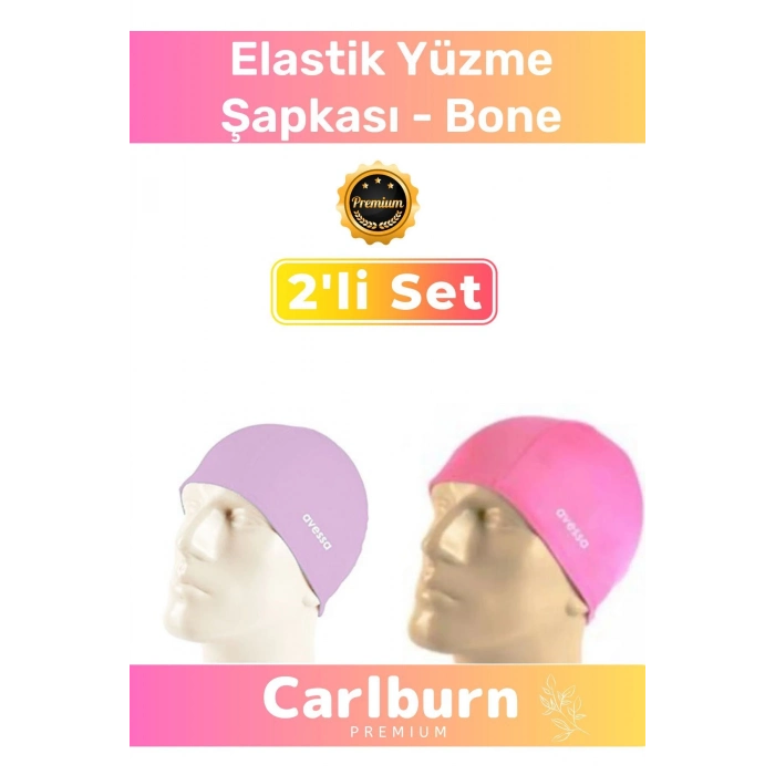 Özel Üretim Su Geçirmez Silikon Yüzücü Havuz Deniz Bonesi Elastik Yüzme Şapkası 2li Set