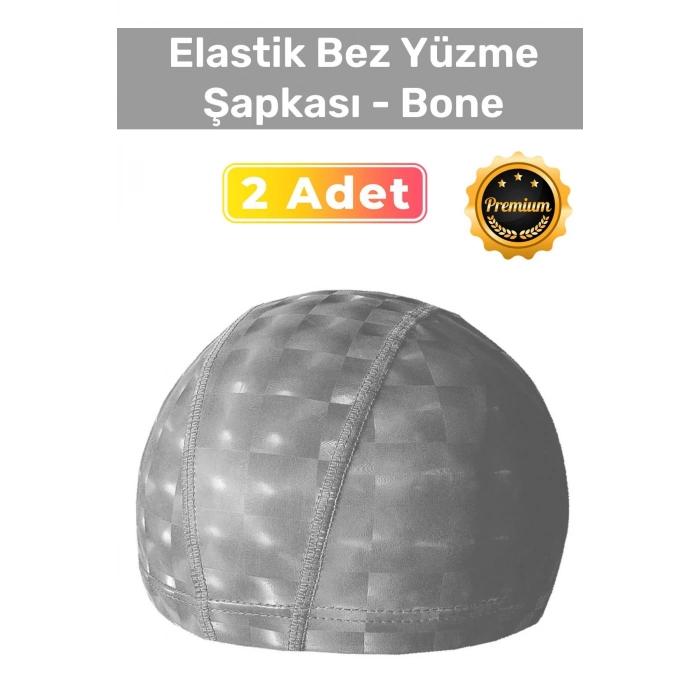 Özel Üretim Su Geçirmez Yüzücü Havuz Deniz Bonesi Elastik Bez Yüzme Şapkası 2li Set