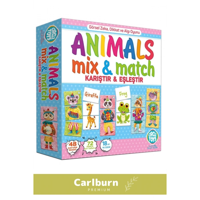 Özel Üretim Zeka Geliştirici Çocuk El Göz Koordinasyonu Animals Mix & Match Karıştır Eşleştir