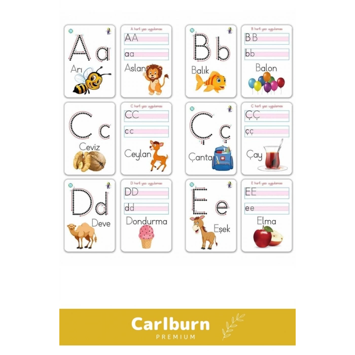 Özel Üretim Zeka Geliştirici Kişisel Gelişim Çocuk Harfler Yaz Sil Aktivite Kartları