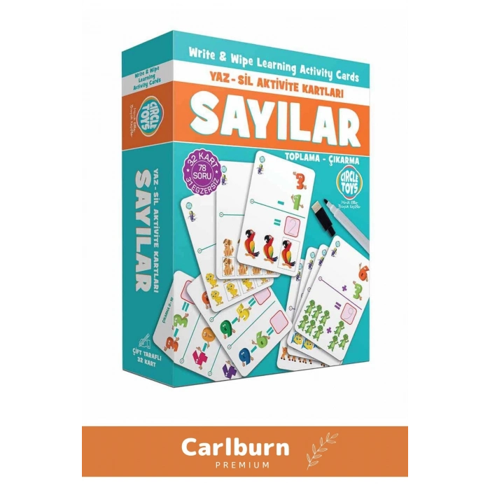 Özel Üretim Zeka Geliştirici Eğitici El Göz Koordinasyon Matematik Sayılar Yaz Sil Aktivite Kartları