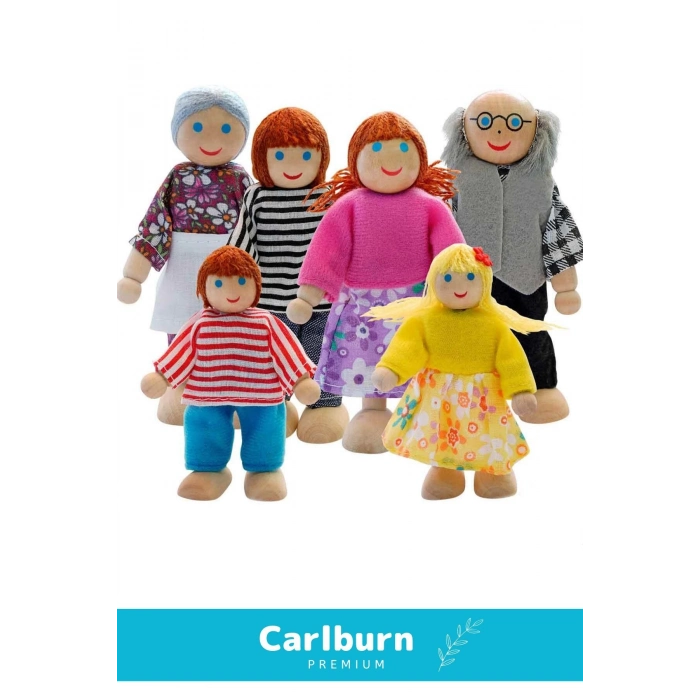 Özel Üretim Zeka Geliştirici Eğitici Kişisel Gelişim Ahşap 6lı Aile Kukla Seti