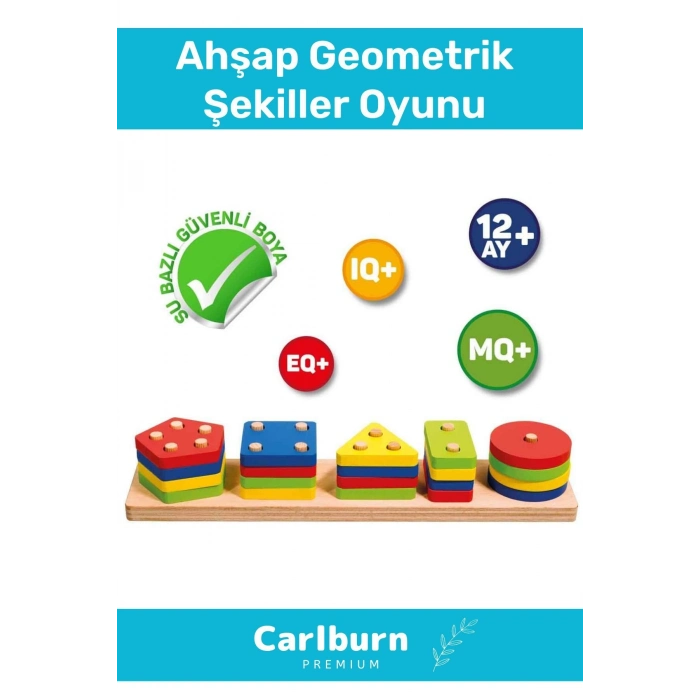 Özel Üretim Zeka Geliştirici Eğitici Kişisel Gelişim Çocuk Ahşap Geometrik Şekiller Oyunu
