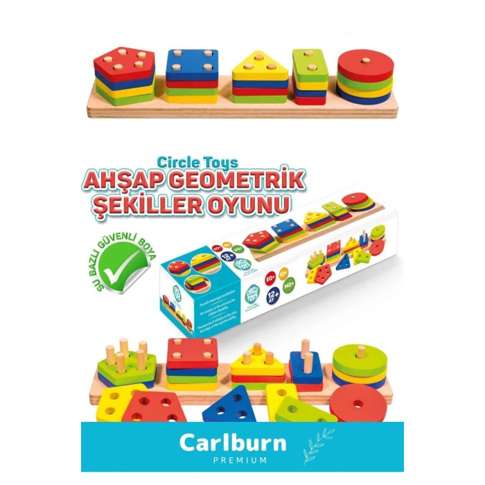 Özel Üretim Zeka Geliştirici Eğitici Kişisel Gelişim Çocuk Ahşap Geometrik Şekiller Oyunu