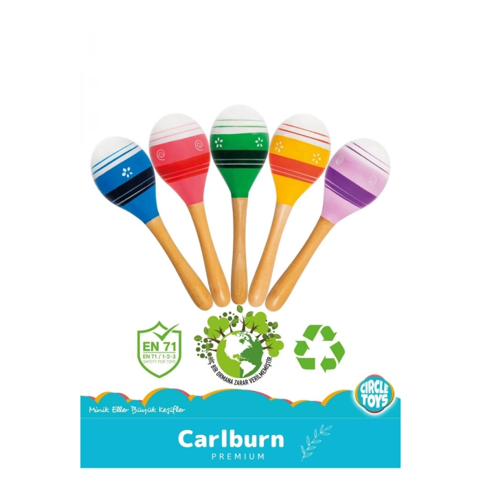 Özel Üretim Zeka Geliştirici Eğitici Kişisel Gelişim Çocuk Ahşap Renkli Marakas 2li