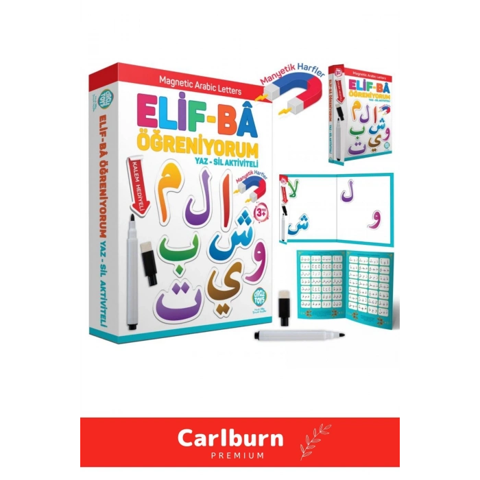 Özel Üretim Zeka Geliştirici Eğitici Manyetik Elif-Bâ Öğreniyorum Yaz-Sil Aktiviteli