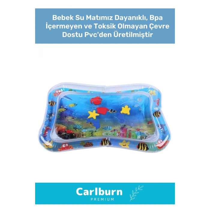 Dayanıklı Sızdırmaz Bebek Aktivite Oyuncağı BPA İçermez Emekleme Zamanı Yatak Minder Su Oyun Matı