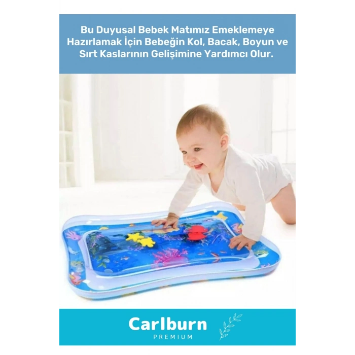 Dayanıklı Sızdırmaz Bebek Aktivite Oyuncağı BPA İçermez Emekleme Zamanı Yatak Minder Su Oyun Matı