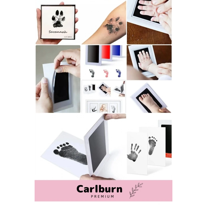 Anılarınızı Ölümsezleştirin  Kimyasal İçermeyen 2 Kez Kullanımlık El Ayak İzi Fotoğraf Çerçevesi