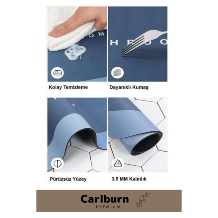 Özel Üretim Nano Teknoloji Kaymaz Kauçuk Hızlı Kuruma Nappa Deri Süper Emici Banyo Duş Paspası