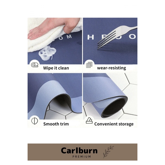 Özel Üretim Nano Teknoloji Kaymaz Kauçuk Hızlı Kuruma Nappa Deri Süper Emici Banyo Duş Paspası