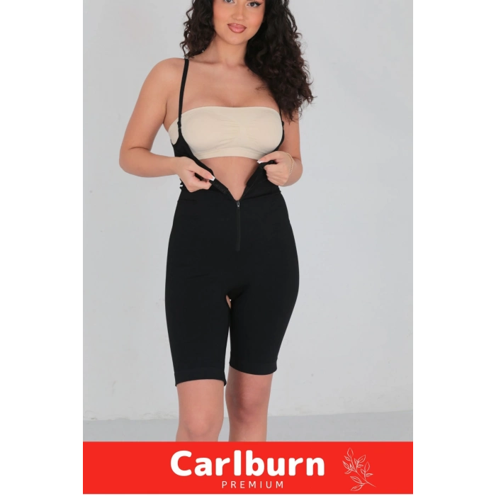 2 Beden İncelten Askılı Toparlayıcı Sıkılaştırıcı Vücut Şekillendiren Kadın Fermuarlı Tam Boy Korse