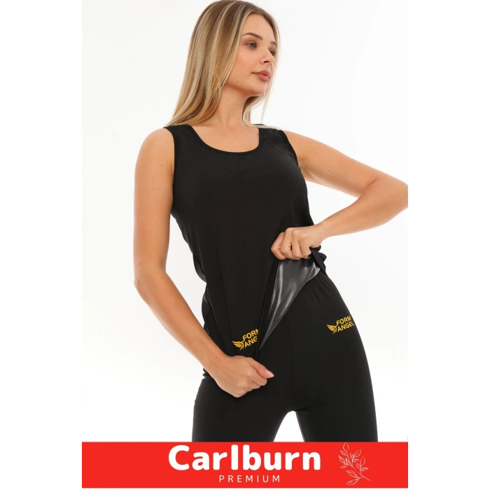 Özel Üretim Zayıflama İncelme Yağ Yakma Terleme Sauna Termal Kısa Kollu Kadın Atlet Tayt Takım