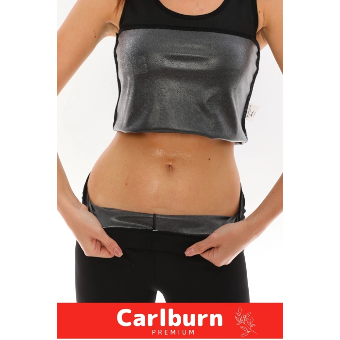 Özel Üretim Zayıflama İncelme Yağ Yakma Terleme Sauna Termal Kısa Kollu Kadın Atlet Tayt Takım