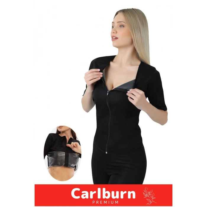 Yeni Seri Toparlayıcı Sıkılaştırıcı Şekillendirici Terleme Kadın Kısa Kollu Fermuarlı Sauna Takım