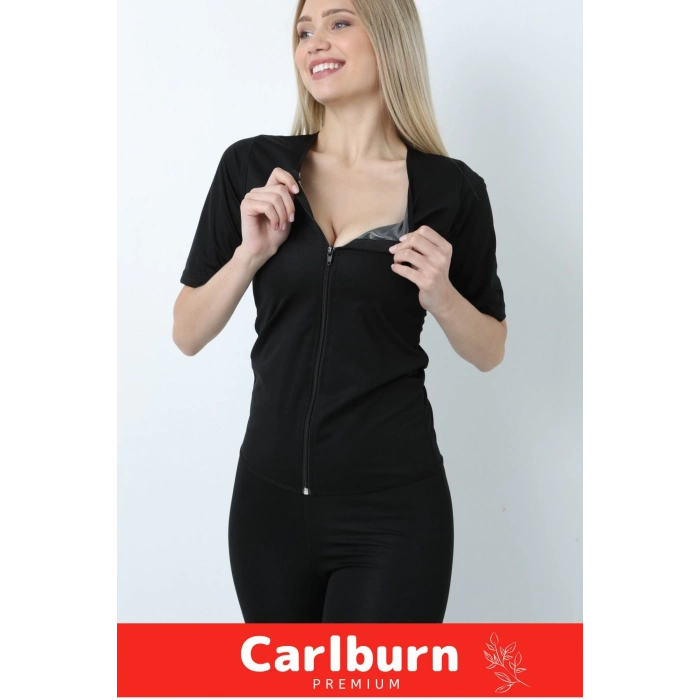 Yeni Seri Toparlayıcı Sıkılaştırıcı Şekillendirici Terleme Kadın Kısa Kollu Fermuarlı Sauna Takım