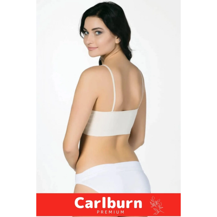 Yeni Sezon Esnek Askılı Pedli Rahat Konforlu Kadın Beyaz Ince Askılı Pedli Büstiyer İç Giyim