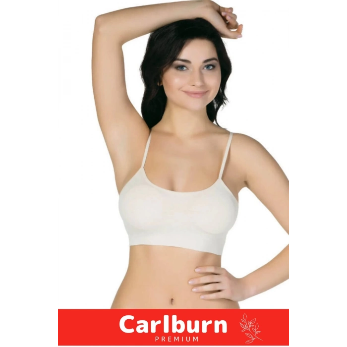 Yeni Sezon Esnek Askılı Pedli Rahat Konforlu Kadın Beyaz Ince Askılı Pedli Büstiyer İç Giyim