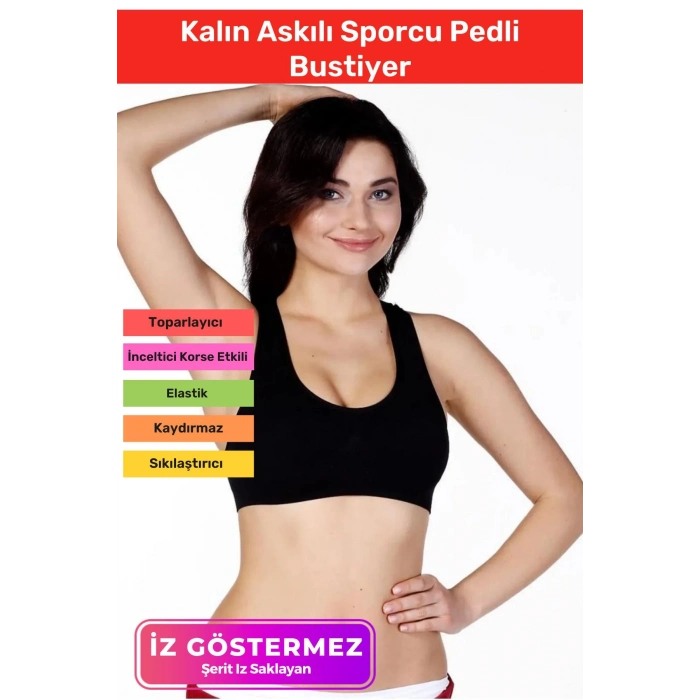 Özel Üretim Esnek Rahat Sıkılaştırıcı Toparlayıcı Şekillendirici Kalın Askılı Sporcu Pedli Bustiyer