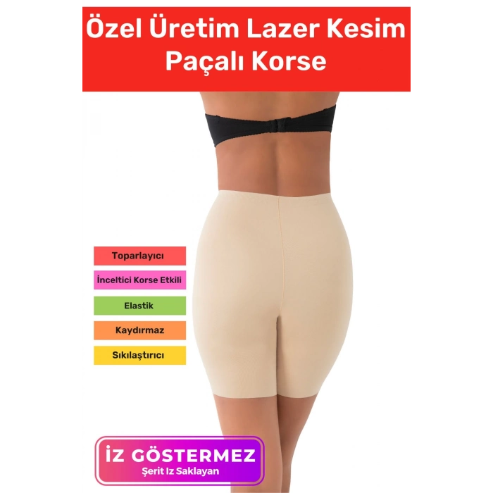 Özel Üretim İz Göstermeyen Kaymaz Sıkılaştırıcı Toparlayıcı Şekillendirici Lazer Kesim Paçalı Korse
