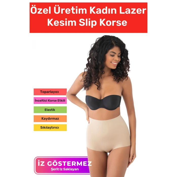 Özel Üretim Sıkılaştırıcı İz Göstermeyen Toparlayıcı Şekillendirici Kaymaz Lazer Kesim Slip Korse