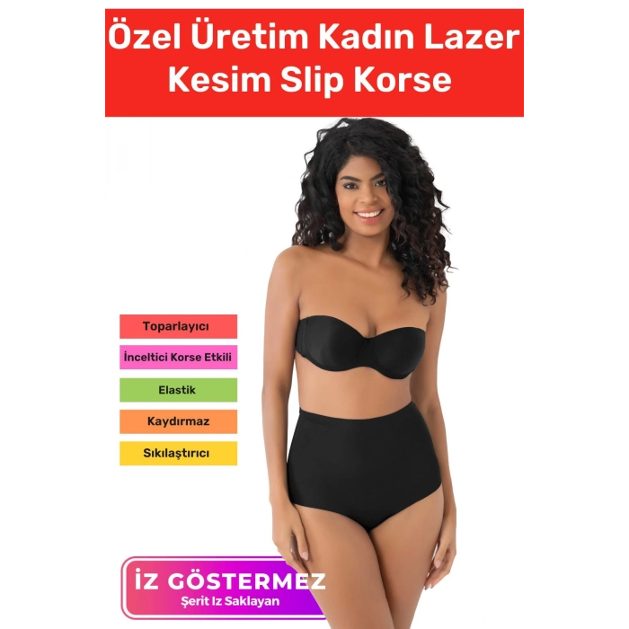 Özel Üretim Sıkılaştırıcı İz Göstermeyen Toparlayıcı Şekillendirici Kaymaz Lazer Kesim Slip Korse