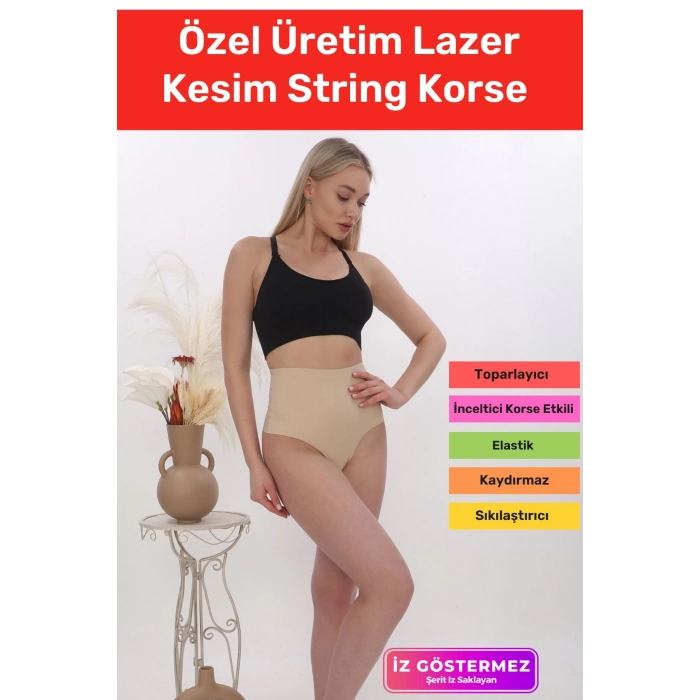 Yeni Sezon Toparlayıcı İz Göstermeyen Sıkılaştırıcı Şekillendirici Kaymaz Lazer Kesim String Korse