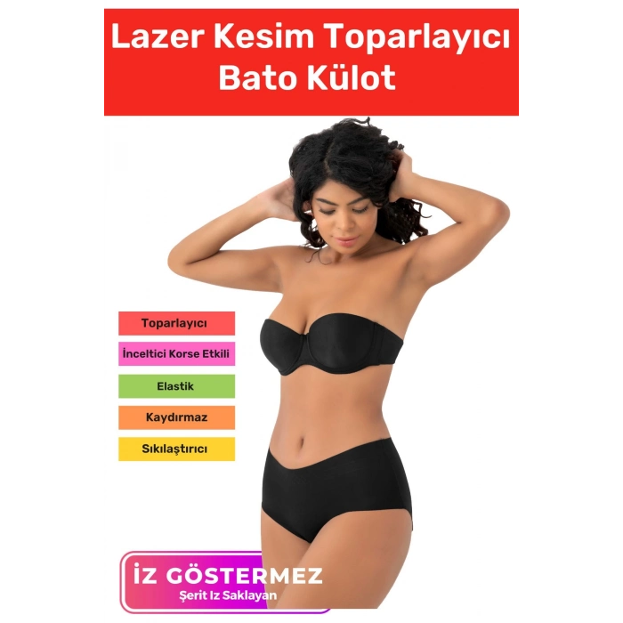 Özel Tasarım İz Göstermeyen Kaymaz Vücut Şekillendirici Kadın Lazer Kesim Toparlayıcı Bato Külot