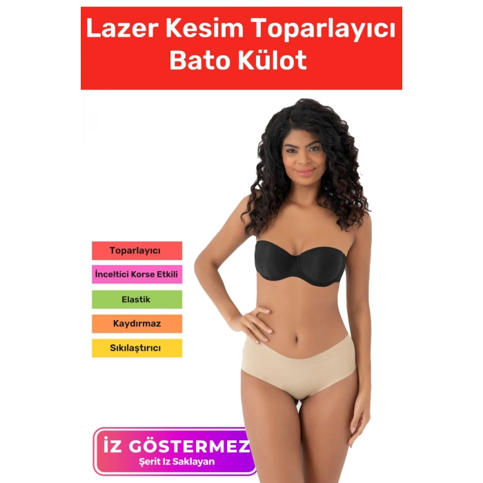 Özel Tasarım İz Göstermeyen Kaymaz Vücut Şekillendirici Kadın Lazer Kesim Toparlayıcı Bato Külot
