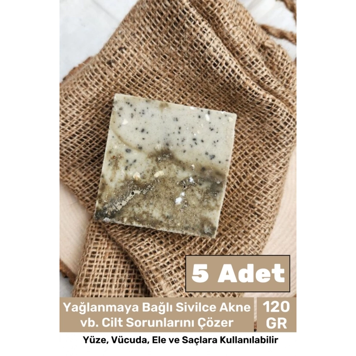 Özel Üretim %100 Doğal Güzel Kokulu El Yüz Saç Vücut Cilt Orijinal Bitkisel Kil Sabunu 120G - 5 Adet
