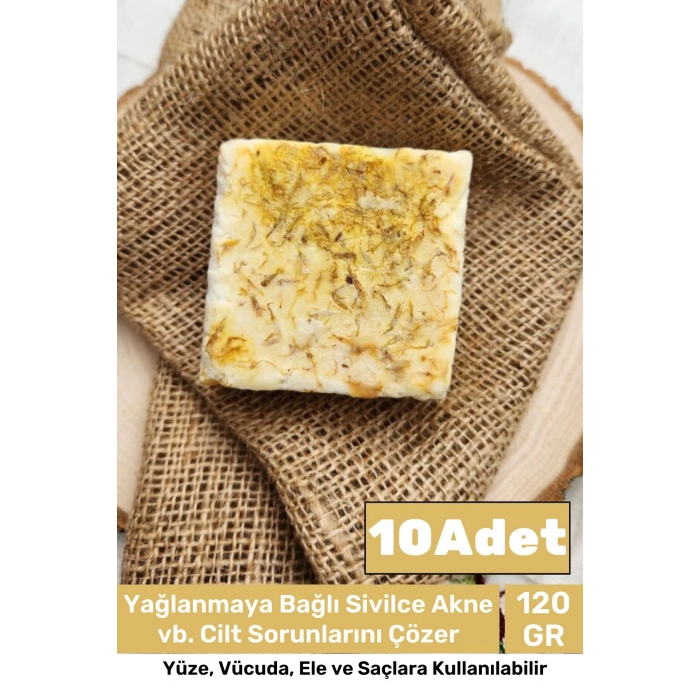 Özel %100 Doğal Güzel Kokulu El Yüz Saç Vücut Cilt Orijinal Bitkisel Safran Sabunu 120G - 10 Adet