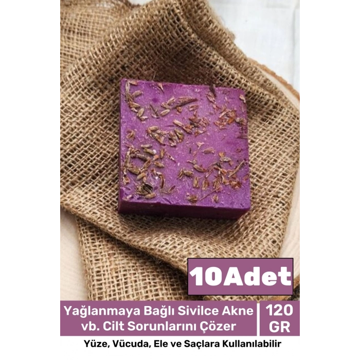 Özel %100 Doğal Güzel Kokulu El Yüz Saç Vücut Cilt Orijinal Bitkisel Lavanta Sabunu 120G - 10 Adet