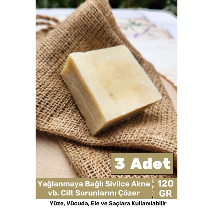 Lüks %100 Doğal Güzel Kokulu El Yüz Saç Vücut Cilt Orijinal Bitkisel Sarımsaklı Sabun 120G - 3 Adet