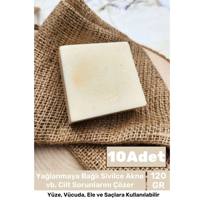 %100 Doğal Güzel Kokulu El Yüz Saç Vücut Cilt Orijinal Bitkisel Pirinç Özlü Sabunu 120G - 10 Adet