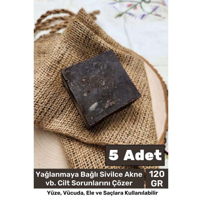 %100 Doğal Güzel Kokulu El Yüz Saç Vücut Cilt Orijinal Bitkisel Ardıç Katranı Sabunu 120G - 5 Adet