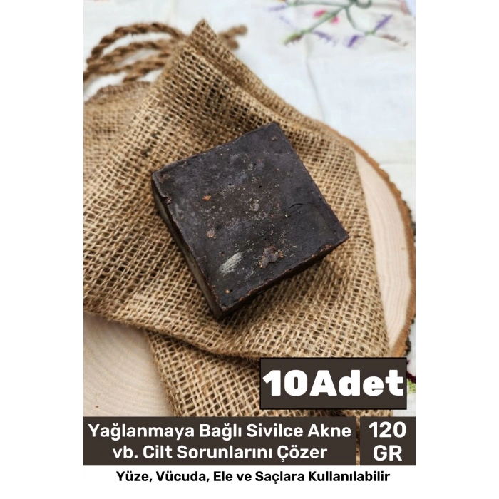 %100 Doğal Güzel Kokulu El Yüz Saç Vücut Cilt Orijinal Bitkisel Ardıç Katranı Sabunu 120G - 10 Adet