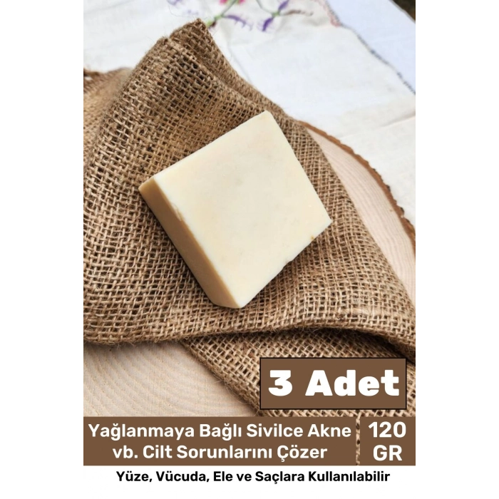 Lüks %100 Doğal Güzel Kokulu El Yüz Saç Vücut Cilt Orijinal Bitkisel Keçi Sütü Sabunu 120G - 3 Adet