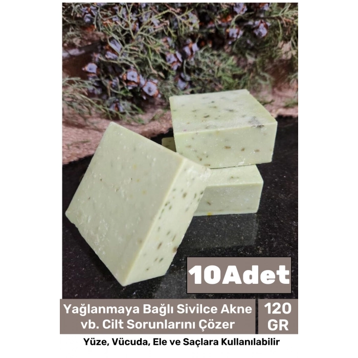 Lüks %100 Doğal Güzel Kokulu El Yüz Saç Vücut Cilt Orijinal Bitkisel Çay Ağacı Sabunu 120G - 10 Adet