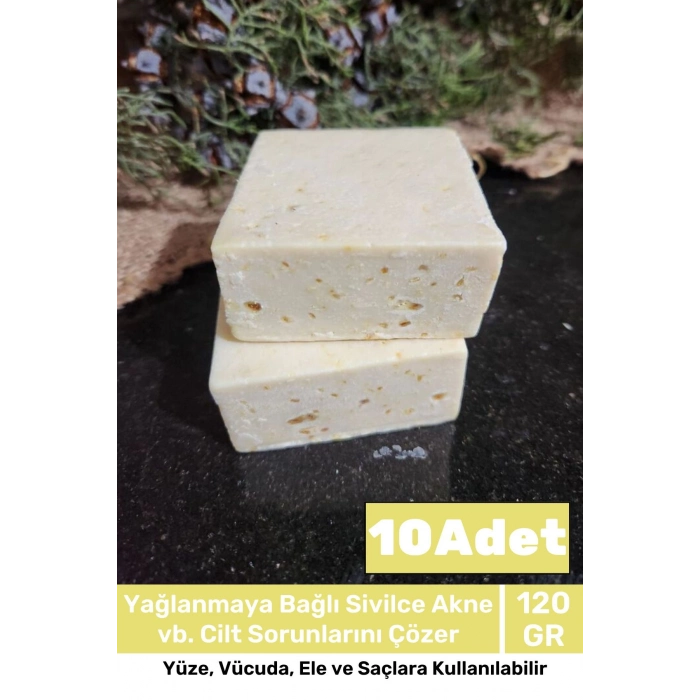 Lüks %100 Doğal Güzel Kokulu El Yüz Saç Vücut Cilt Orijinal Bitkisel Limon Sabunu 120G - 10 Adet