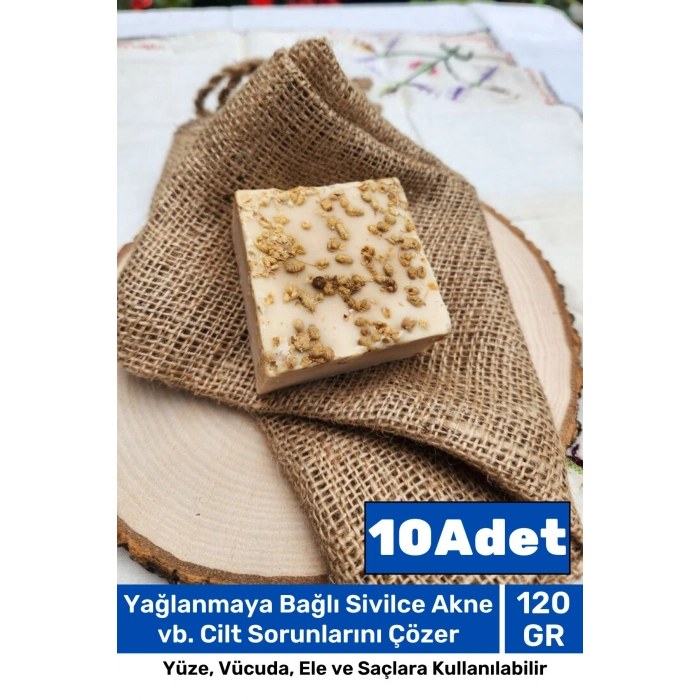 Lüks %100 Doğal Güzel Kokulu El Yüz Saç Vücut Cilt Orijinal Bitkisel Kekik Sabunu 120G - 10 Adet