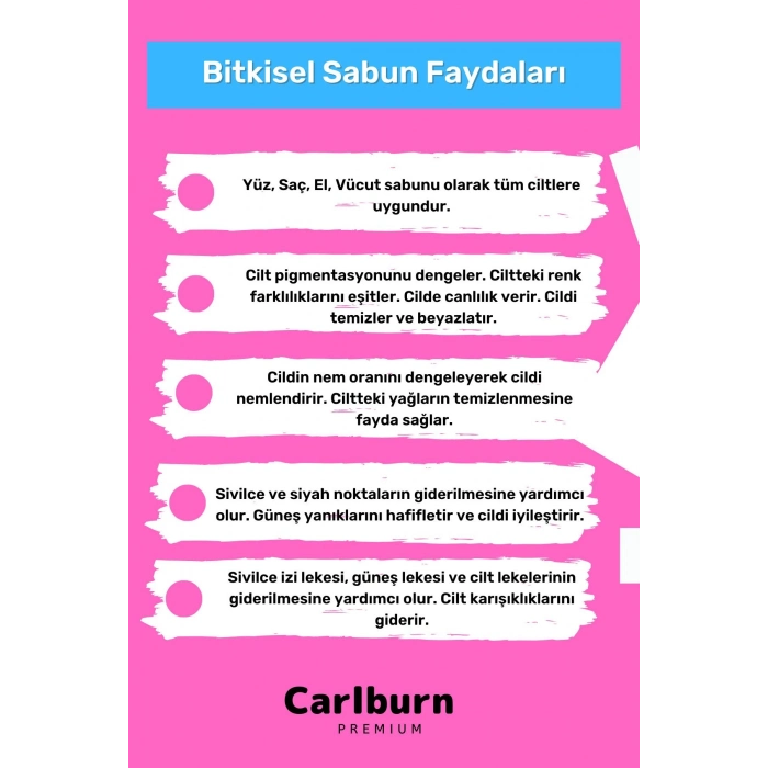Lüks %100 Doğal Güzel Kokulu El Yüz Saç Vücut Cilt Orijinal Bitkisel Biberiye Sabunu 120G - 5 Adet