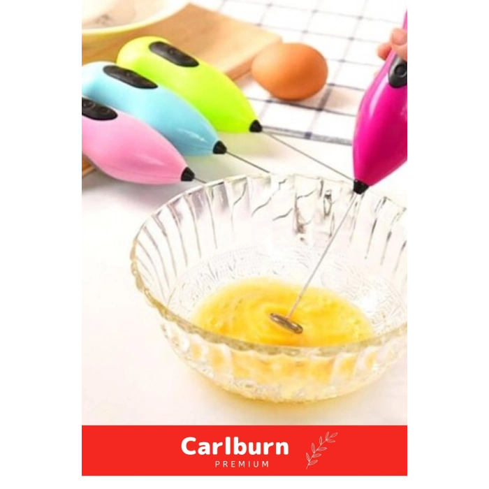 Premium Çelik Uçlu Pilli Kahve Sos Krema Mama Süt Köpürtücü Yumurta Çırpıcı Mini Mikser