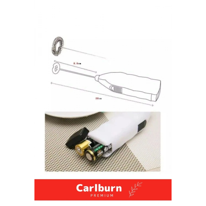 Premium Çelik Uçlu Pilli Kahve Sos Krema Mama Süt Köpürtücü Yumurta Çırpıcı Mini Mikser