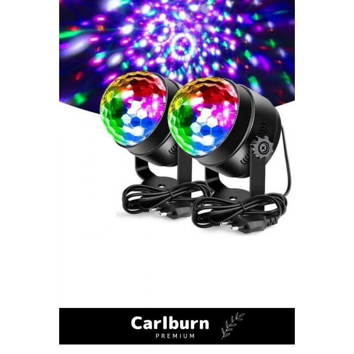 Premium Seri Monte Edilebilir Oynar Başlıklı Kumandalı 7 Farklı Renk Sese Duyarlı Rgb Disco Topu