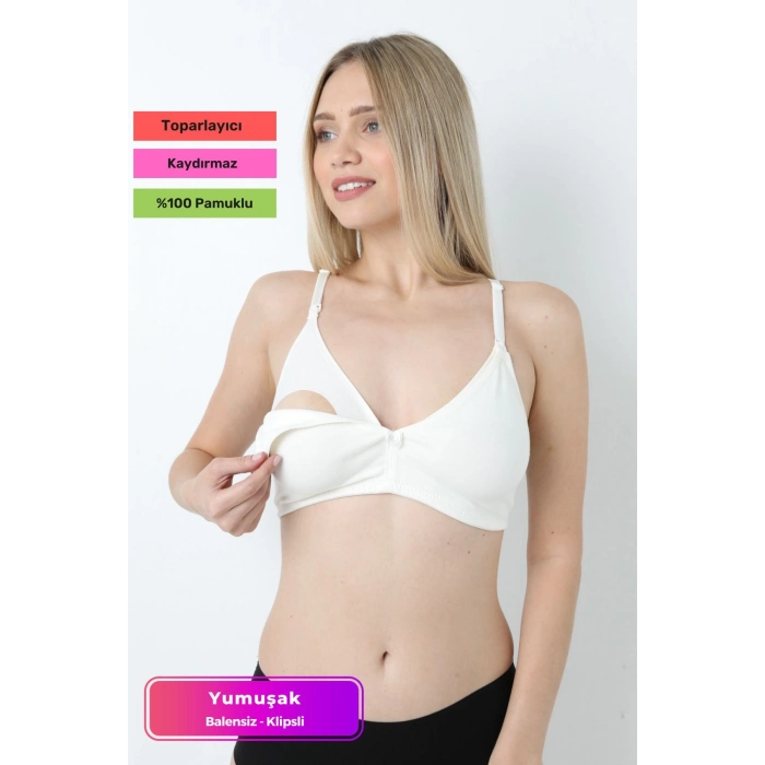 Özel Üretim Yumuşak Toparlayıcı Rahat Dayanıklı Tam Kalıp Beatris Pamuklu Balensiz Emzirme Sütyen