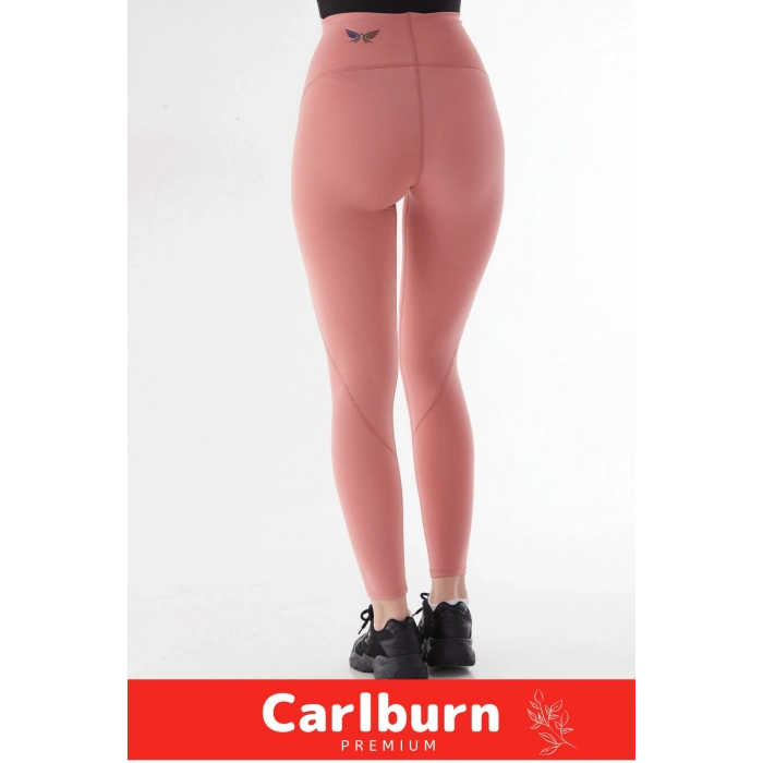 Yeni Sezon Yüksek Bel Sıkılaştırıcı Toparlayıcı Vücut Şekillendirici Toz Pembe Günlük Şık Spor Tayt